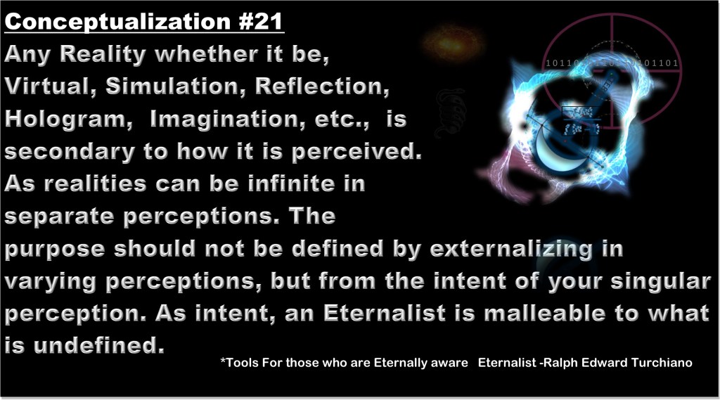Tools For those who are Eternally aware Eternalist -Ralph Edward Turchiano