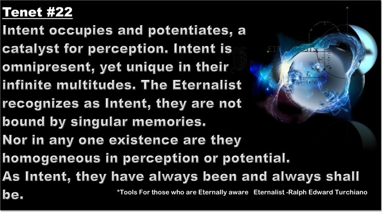 Tools For those who are Eternally aware Eternalist -Ralph Edward Turchiano